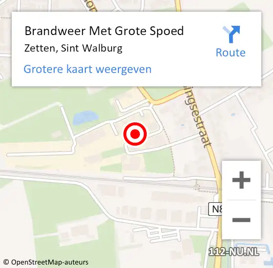 Locatie op kaart van de 112 melding: Brandweer Met Grote Spoed Naar Zetten, Sint Walburg op 31 december 2024 15:36