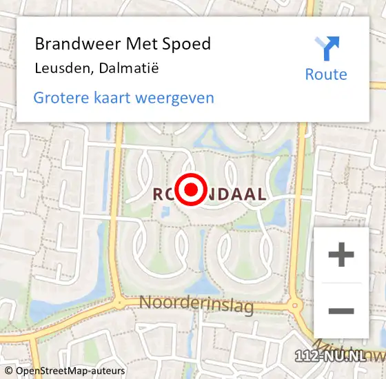 Locatie op kaart van de 112 melding: Brandweer Met Spoed Naar Leusden, Dalmatië op 31 december 2024 15:48