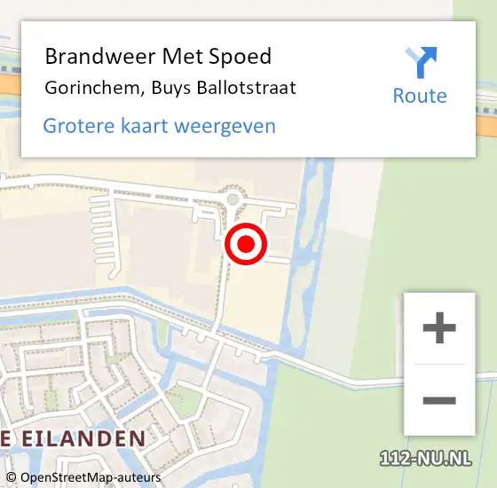 Locatie op kaart van de 112 melding: Brandweer Met Spoed Naar Gorinchem, Buys Ballotstraat op 31 december 2024 15:55