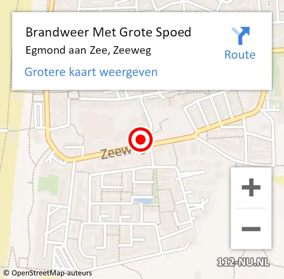 Locatie op kaart van de 112 melding: Brandweer Met Grote Spoed Naar Egmond aan Zee, Zeeweg op 31 december 2024 16:00