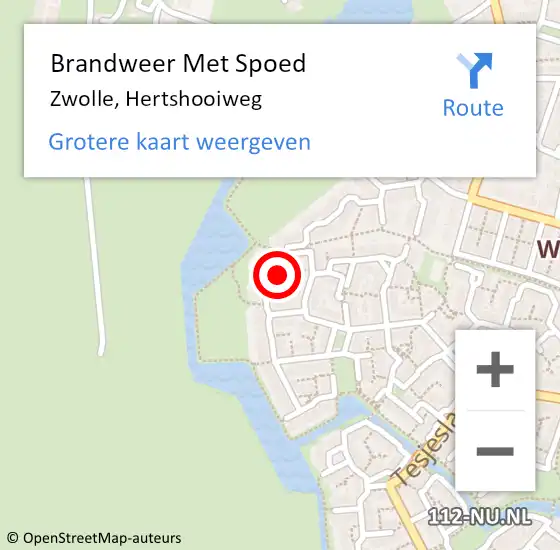 Locatie op kaart van de 112 melding: Brandweer Met Spoed Naar Zwolle, Hertshooiweg op 31 december 2024 16:03