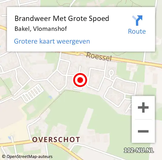 Locatie op kaart van de 112 melding: Brandweer Met Grote Spoed Naar Bakel, Vlomanshof op 31 december 2024 16:05