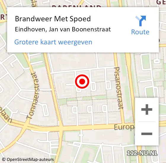 Locatie op kaart van de 112 melding: Brandweer Met Spoed Naar Eindhoven, Jan van Boonenstraat op 31 december 2024 16:06