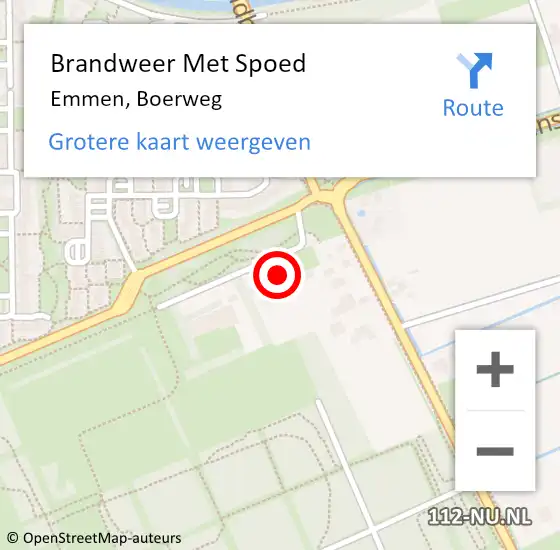 Locatie op kaart van de 112 melding: Brandweer Met Spoed Naar Emmen, Boerweg op 31 december 2024 16:13