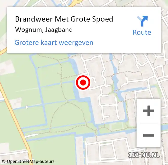 Locatie op kaart van de 112 melding: Brandweer Met Grote Spoed Naar Wognum, Jaagband op 31 december 2024 16:15