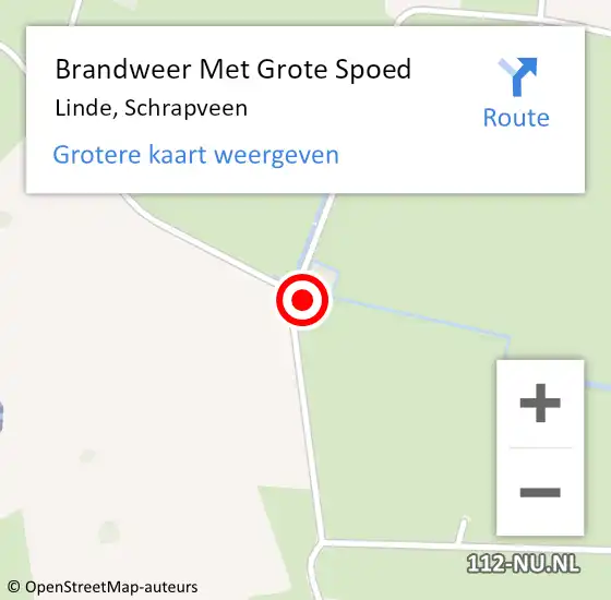 Locatie op kaart van de 112 melding: Brandweer Met Grote Spoed Naar Linde, Schrapveen op 31 december 2024 16:24