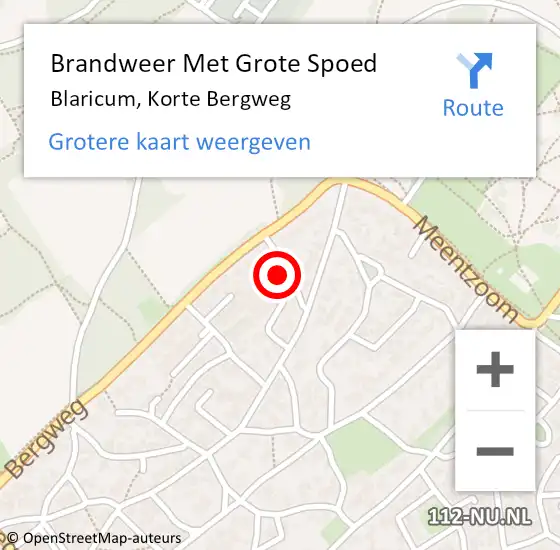 Locatie op kaart van de 112 melding: Brandweer Met Grote Spoed Naar Blaricum, Korte Bergweg op 31 december 2024 16:25