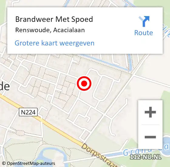 Locatie op kaart van de 112 melding: Brandweer Met Spoed Naar Renswoude, Acacialaan op 31 december 2024 16:28