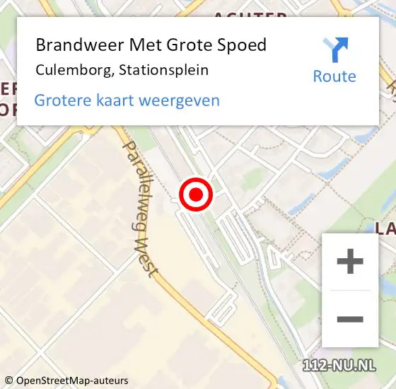 Locatie op kaart van de 112 melding: Brandweer Met Grote Spoed Naar Culemborg, Stationsplein op 31 december 2024 16:32