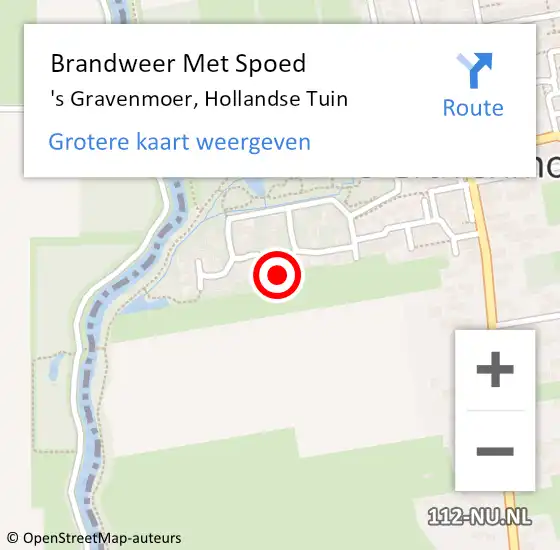 Locatie op kaart van de 112 melding: Brandweer Met Spoed Naar 's Gravenmoer, Hollandse Tuin op 31 december 2024 16:46