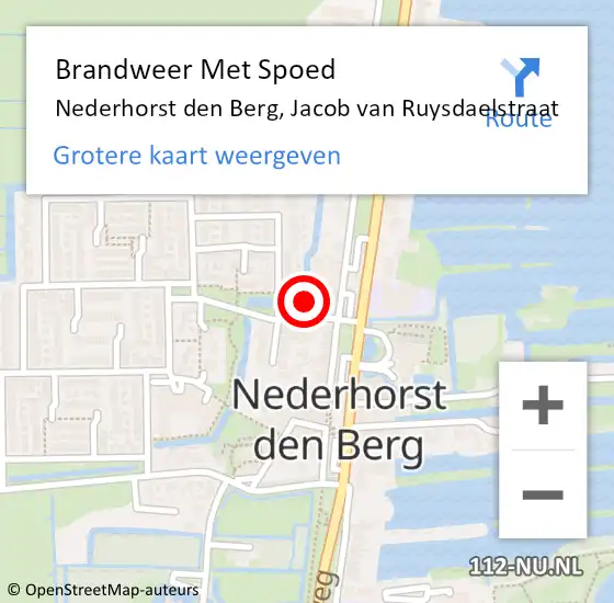 Locatie op kaart van de 112 melding: Brandweer Met Spoed Naar Nederhorst den Berg, Jacob van Ruysdaelstraat op 31 december 2024 16:56