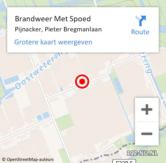 Locatie op kaart van de 112 melding: Brandweer Met Spoed Naar Pijnacker, Pieter Bregmanlaan op 31 december 2024 17:08