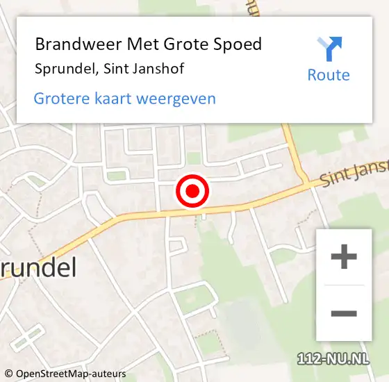 Locatie op kaart van de 112 melding: Brandweer Met Grote Spoed Naar Sprundel, Sint Janshof op 31 december 2024 17:08