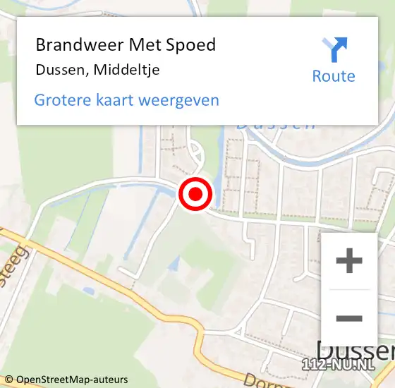 Locatie op kaart van de 112 melding: Brandweer Met Spoed Naar Dussen, Middeltje op 31 december 2024 17:10