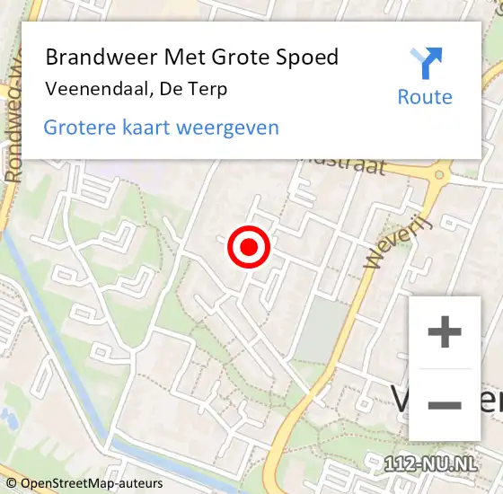 Locatie op kaart van de 112 melding: Brandweer Met Grote Spoed Naar Veenendaal, De Terp op 31 december 2024 17:25