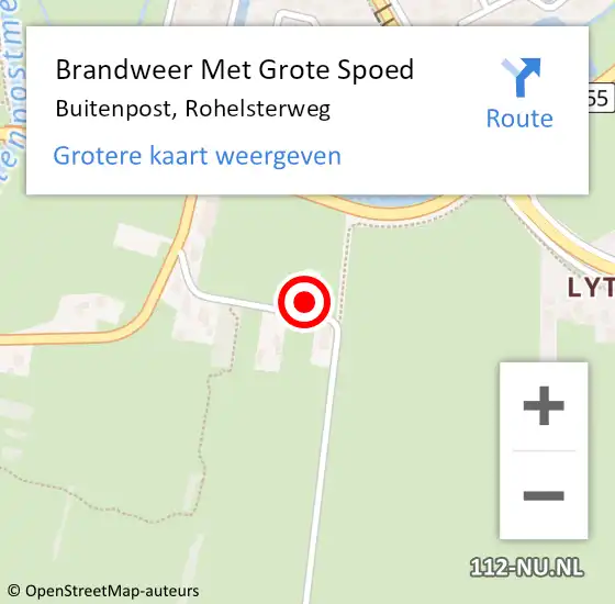 Locatie op kaart van de 112 melding: Brandweer Met Grote Spoed Naar Buitenpost, Rohelsterweg op 31 december 2024 17:34