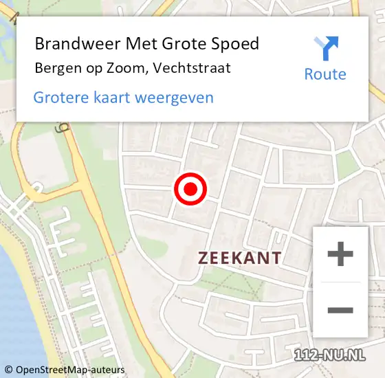 Locatie op kaart van de 112 melding: Brandweer Met Grote Spoed Naar Bergen op Zoom, Vechtstraat op 31 december 2024 17:47