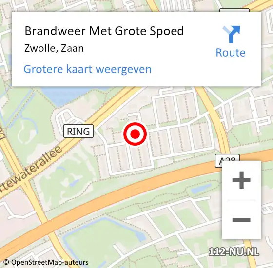 Locatie op kaart van de 112 melding: Brandweer Met Grote Spoed Naar Zwolle, Zaan op 31 december 2024 17:54