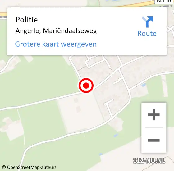 Locatie op kaart van de 112 melding: Politie Angerlo, Mariëndaalseweg op 31 december 2024 17:56