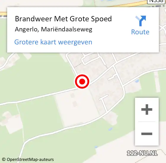 Locatie op kaart van de 112 melding: Brandweer Met Grote Spoed Naar Angerlo, Mariëndaalseweg op 31 december 2024 17:57