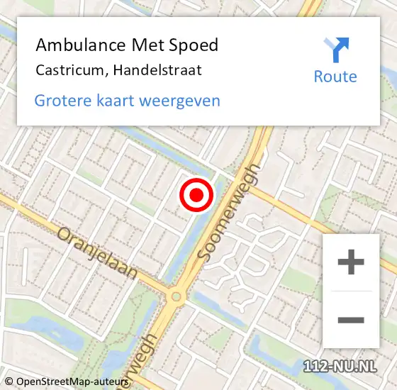 Locatie op kaart van de 112 melding: Ambulance Met Spoed Naar Castricum, Handelstraat op 1 november 2014 09:28