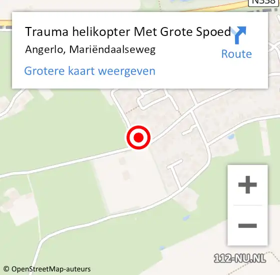 Locatie op kaart van de 112 melding: Trauma helikopter Met Grote Spoed Naar Angerlo, Mariëndaalseweg op 31 december 2024 17:59