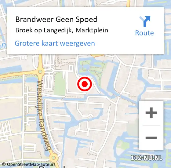 Locatie op kaart van de 112 melding: Brandweer Geen Spoed Naar Broek op Langedijk, Marktplein op 31 december 2024 18:05