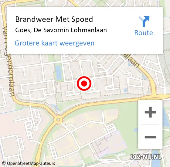 Locatie op kaart van de 112 melding: Brandweer Met Spoed Naar Goes, De Savornin Lohmanlaan op 31 december 2024 18:06