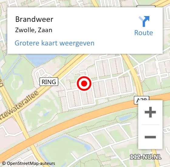 Locatie op kaart van de 112 melding: Brandweer Zwolle, Zaan op 31 december 2024 18:20