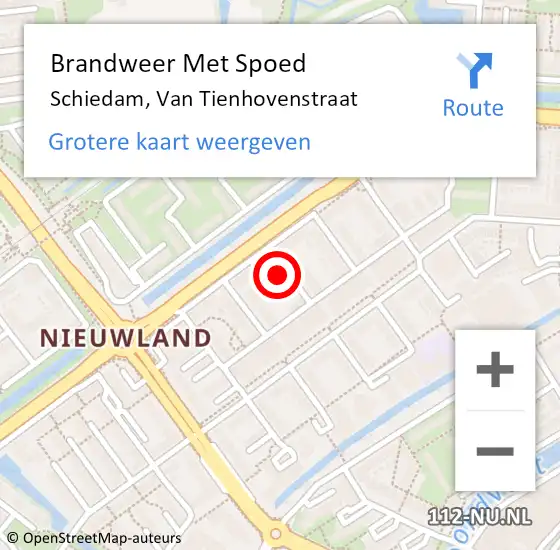 Locatie op kaart van de 112 melding: Brandweer Met Spoed Naar Schiedam, Van Tienhovenstraat op 31 december 2024 18:26