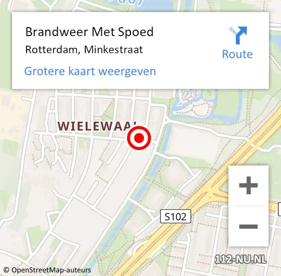 Locatie op kaart van de 112 melding: Brandweer Met Spoed Naar Rotterdam, Minkestraat op 31 december 2024 18:36