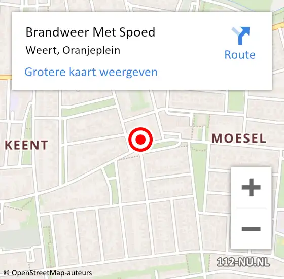 Locatie op kaart van de 112 melding: Brandweer Met Spoed Naar Weert, Oranjeplein op 31 december 2024 18:45