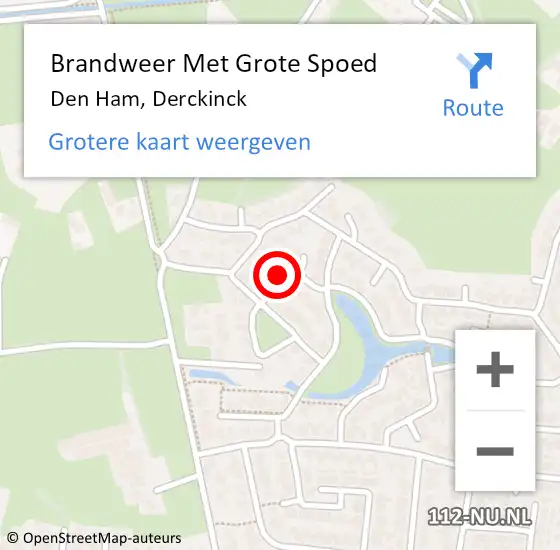 Locatie op kaart van de 112 melding: Brandweer Met Grote Spoed Naar Den Ham, Derckinck op 31 december 2024 18:49