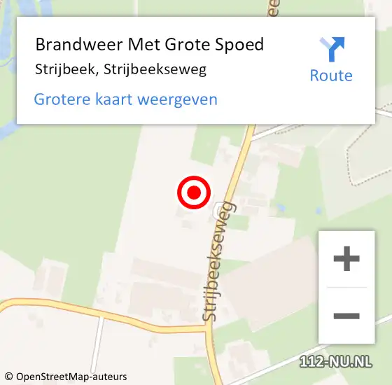 Locatie op kaart van de 112 melding: Brandweer Met Grote Spoed Naar Strijbeek, Strijbeekseweg op 31 december 2024 18:52