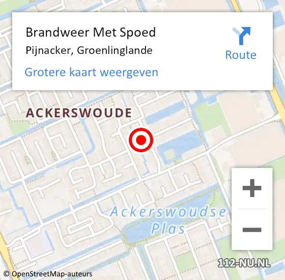 Locatie op kaart van de 112 melding: Brandweer Met Spoed Naar Pijnacker, Groenlinglande op 31 december 2024 19:02