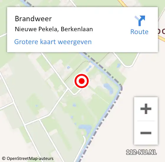 Locatie op kaart van de 112 melding: Brandweer Nieuwe Pekela, Berkenlaan op 31 december 2024 19:12