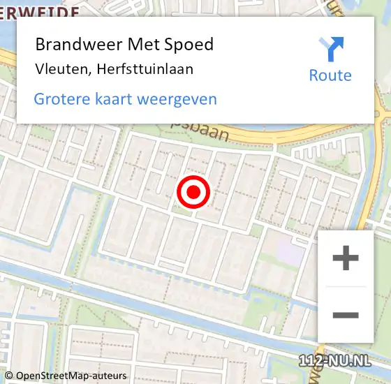 Locatie op kaart van de 112 melding: Brandweer Met Spoed Naar Vleuten, Herfsttuinlaan op 31 december 2024 19:15