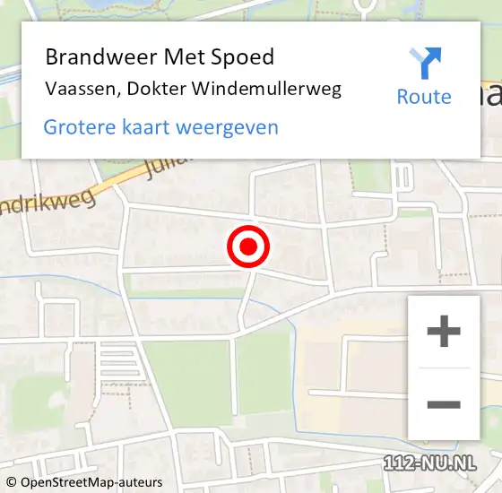 Locatie op kaart van de 112 melding: Brandweer Met Spoed Naar Vaassen, Dokter Windemullerweg op 31 december 2024 19:16