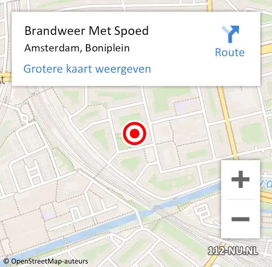 Locatie op kaart van de 112 melding: Brandweer Met Spoed Naar Amsterdam, Boniplein op 31 december 2024 19:43