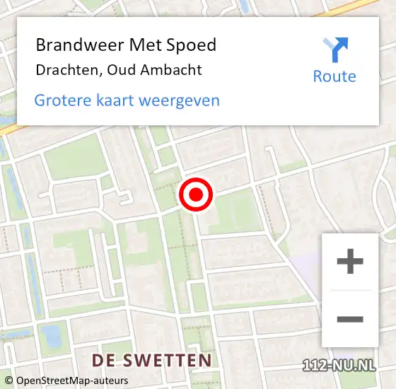 Locatie op kaart van de 112 melding: Brandweer Met Spoed Naar Drachten, Oud Ambacht op 31 december 2024 19:44