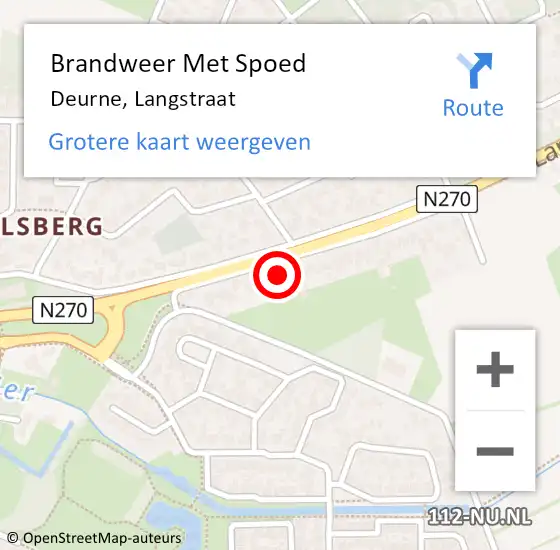 Locatie op kaart van de 112 melding: Brandweer Met Spoed Naar Deurne, Langstraat op 31 december 2024 19:45