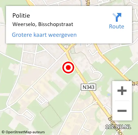 Locatie op kaart van de 112 melding: Politie Weerselo, Bisschopstraat op 31 december 2024 19:45