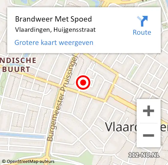 Locatie op kaart van de 112 melding: Brandweer Met Spoed Naar Vlaardingen, Huijgensstraat op 31 december 2024 19:51