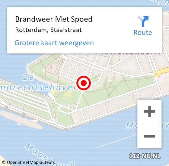 Locatie op kaart van de 112 melding: Brandweer Met Spoed Naar Rotterdam, Staalstraat op 31 december 2024 19:52