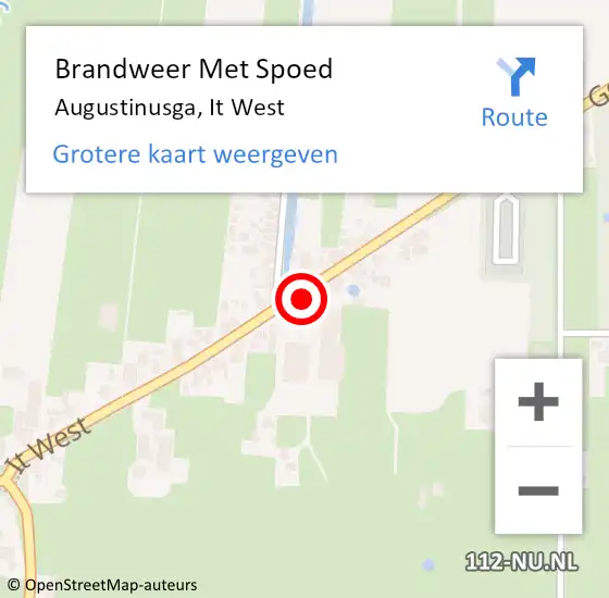 Locatie op kaart van de 112 melding: Brandweer Met Spoed Naar Augustinusga, It West op 31 december 2024 19:56