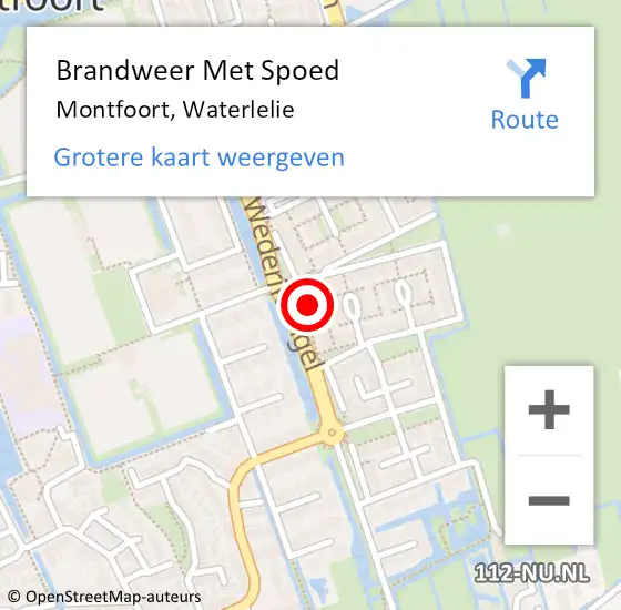 Locatie op kaart van de 112 melding: Brandweer Met Spoed Naar Montfoort, Waterlelie op 31 december 2024 20:01