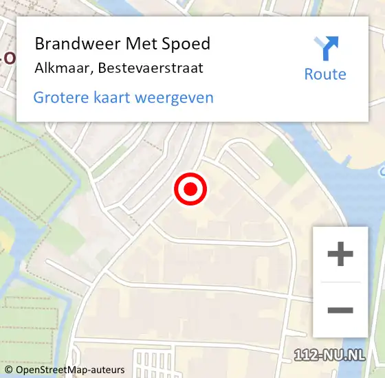 Locatie op kaart van de 112 melding: Brandweer Met Spoed Naar Alkmaar, Bestevaerstraat op 31 december 2024 20:06