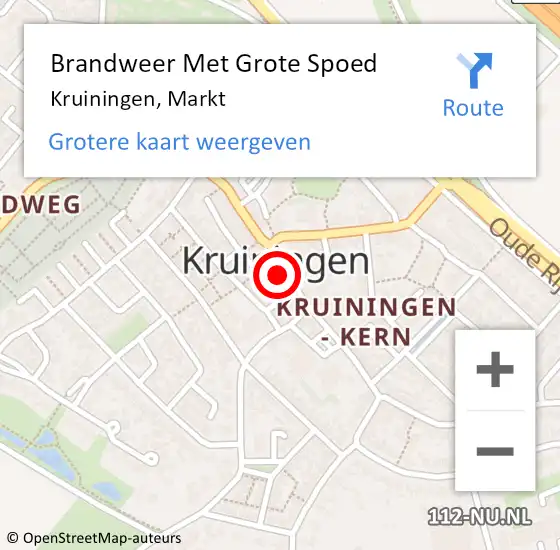 Locatie op kaart van de 112 melding: Brandweer Met Grote Spoed Naar Kruiningen, Markt op 31 december 2024 20:14