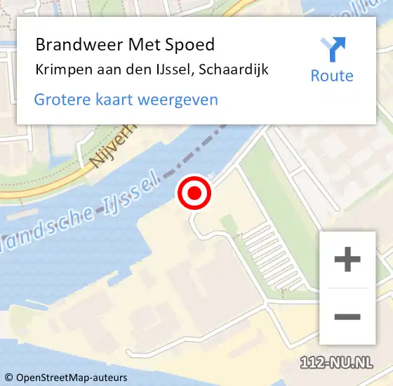 Locatie op kaart van de 112 melding: Brandweer Met Spoed Naar Krimpen aan den IJssel, Schaardijk op 31 december 2024 20:14