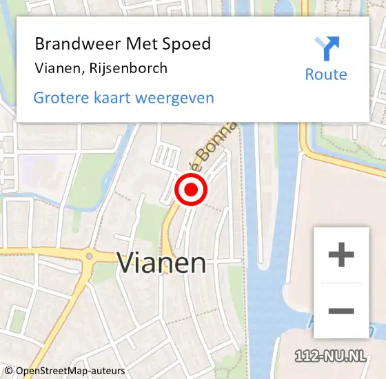 Locatie op kaart van de 112 melding: Brandweer Met Spoed Naar Vianen, Rijsenborch op 31 december 2024 20:15